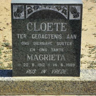 CLOETE Magrieta 1912-1989