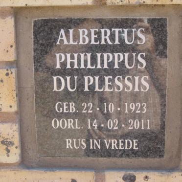 PLESSIS Albertus Philippus, du 1923-2011