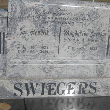 SWIEGERS Jan Hendrik 1921-2001 &amp; Magdalena Jacoba v.d. MERWE 1925-