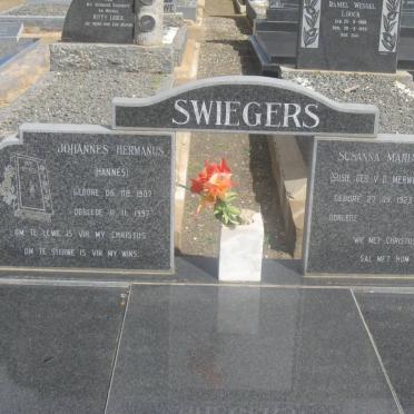 SWIEGERS Johannes Hermanus 1907-1997 &amp; Susanna Maria V.D. MERWE 1923-