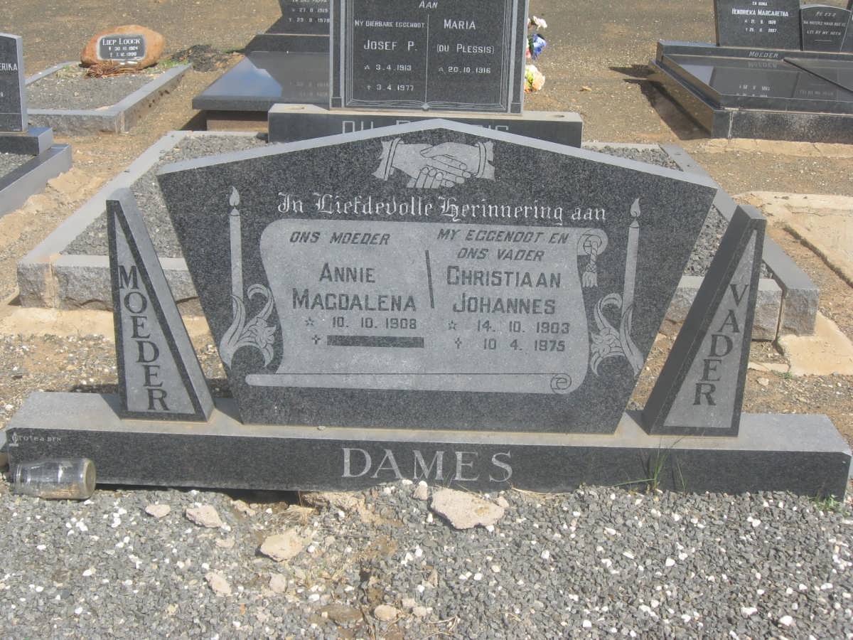 DAMES Christiaan Johannes 1903-1975 &amp; Annie Magdalena 1908-