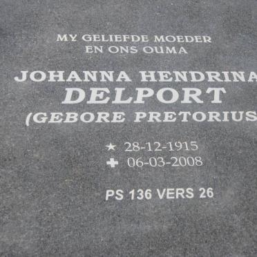DELPORT Johanna Hendrina nee PRETORIUS 1915-2008