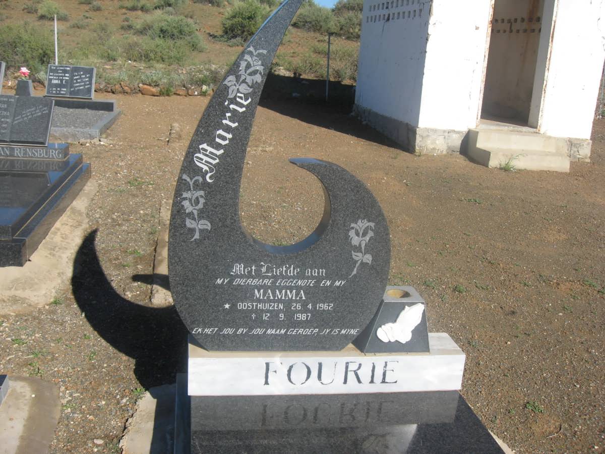 FOURIE Marie nee OOSTHUIZEN 1962-1987