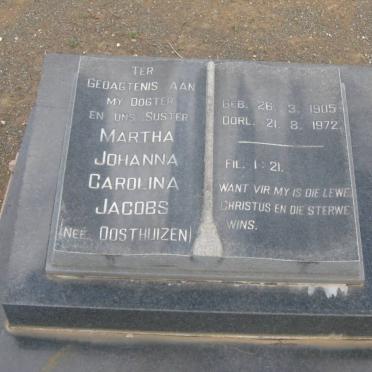 JACOBS Christoffel Jacobus 1895-1966 &amp; Martha Johanna Carolina OOSTHUIZEN 1905-1972