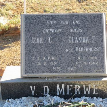 MERWE Izak G., v.d. 1883-1951 &amp; Clasina F. BADENHORST 1888-1982