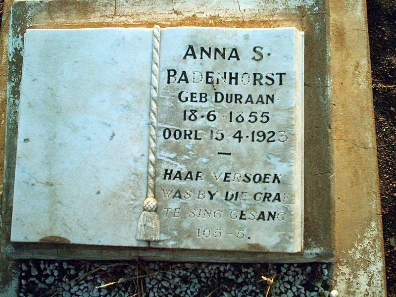 BADENHORST Anna S. geb DURAAN 1855-1923