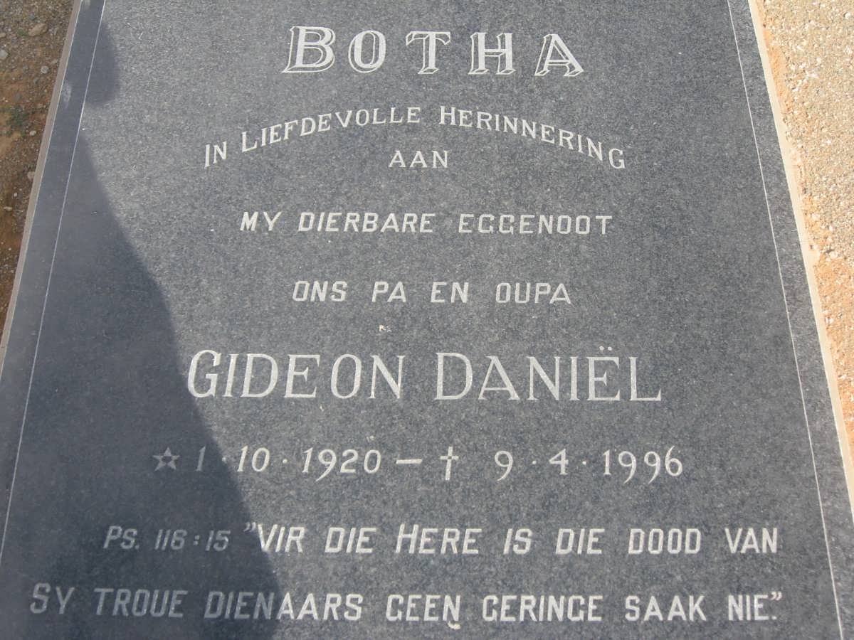 BOTHA Gideon Daniel 1920-1996