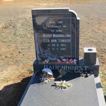 BADENHORST Hester Machdalena nee VAN TONDER 1924-2007
