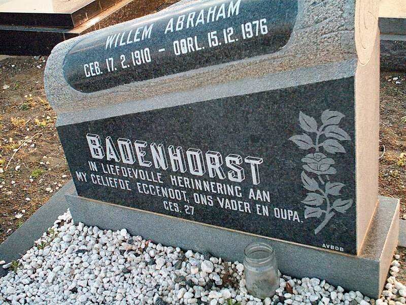 BADENHORST Willem Abraham 1910-1976