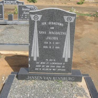 RENSBURG Anna Magdalena Jacoba, Jansen van 1897-1985