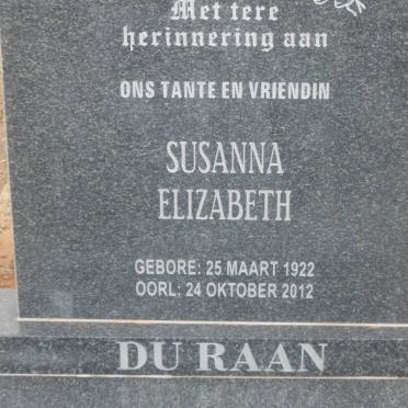 RAAN Susanna Elizabeth, du 1922-2012