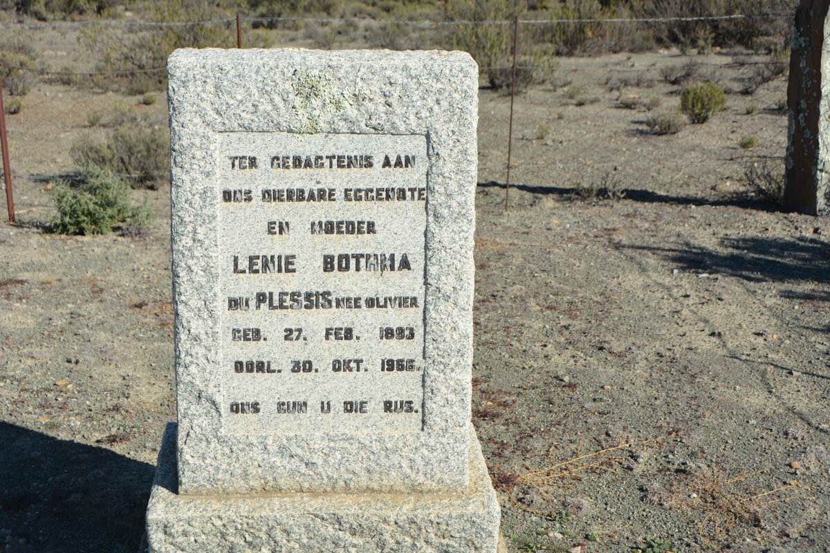 BOTHMA Lenie, DU PLESSIS nee OLIVIER 1893-1966
