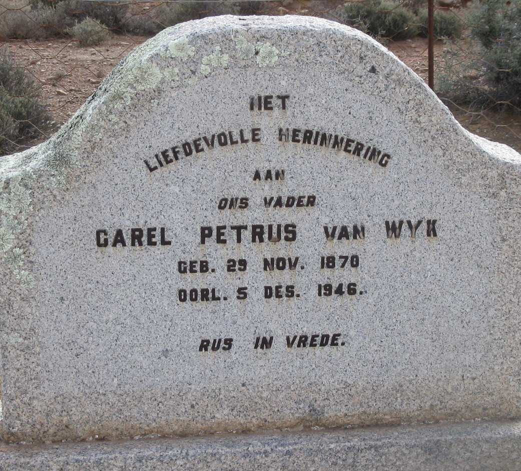 WYK Carel Petrus, van 1870-1646