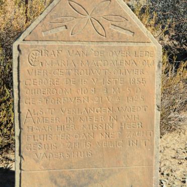 OLIVIER Maria Magdalena nee OLIVIER 1855-1925