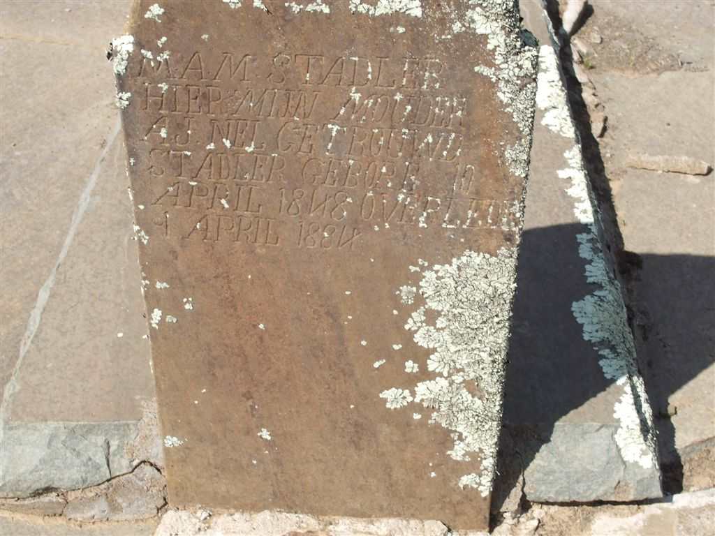 STADLER A.J. nee NEL 1848-1884