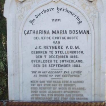 REYNEKE Catharina Maria nee BOSMAN 1856-1883