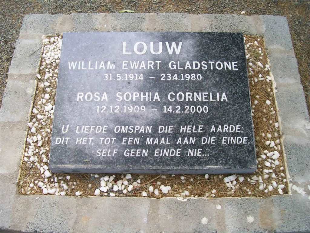 LOUW William Ewart Gladstone 1914-1980 &amp; Rosa Sophia Cornelia 1909-2000
