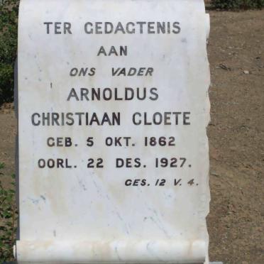 CLOETE Arnoldus Christiaan 1862-1927