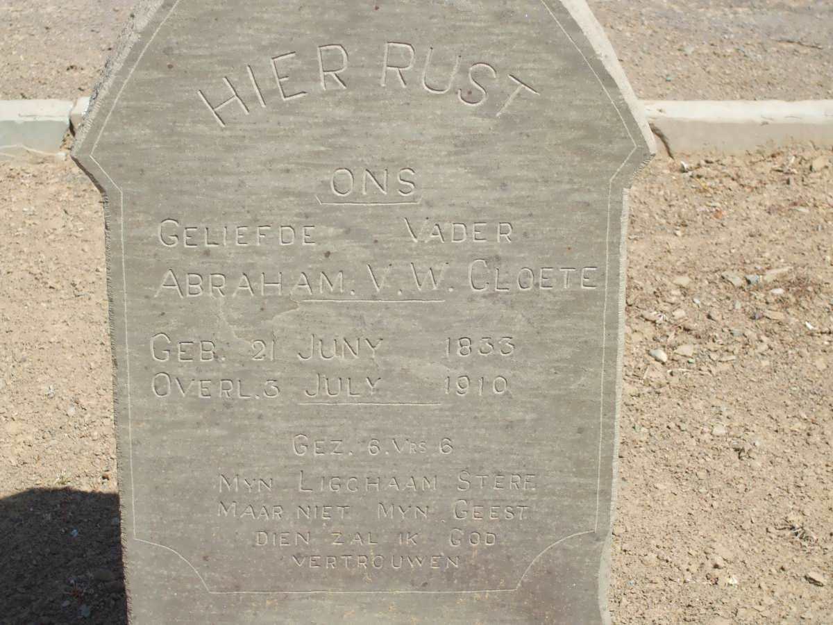 CLOETE Abraham V.W. 1833-1910