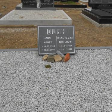 DUNN John Henry 1913-1990 &amp; Irene G.M.M. LOUW 1926-2009