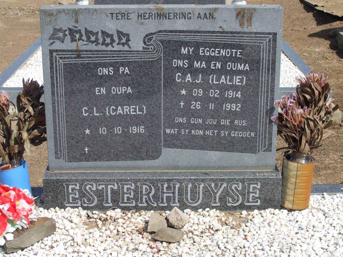 ESTERHUYSE C.L. 1916- &amp; C.A.J. 1914-1992
