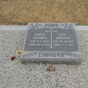EINHORN Samuel Jacobus 1903-1975 &amp; Ella Johanna 1913-1981