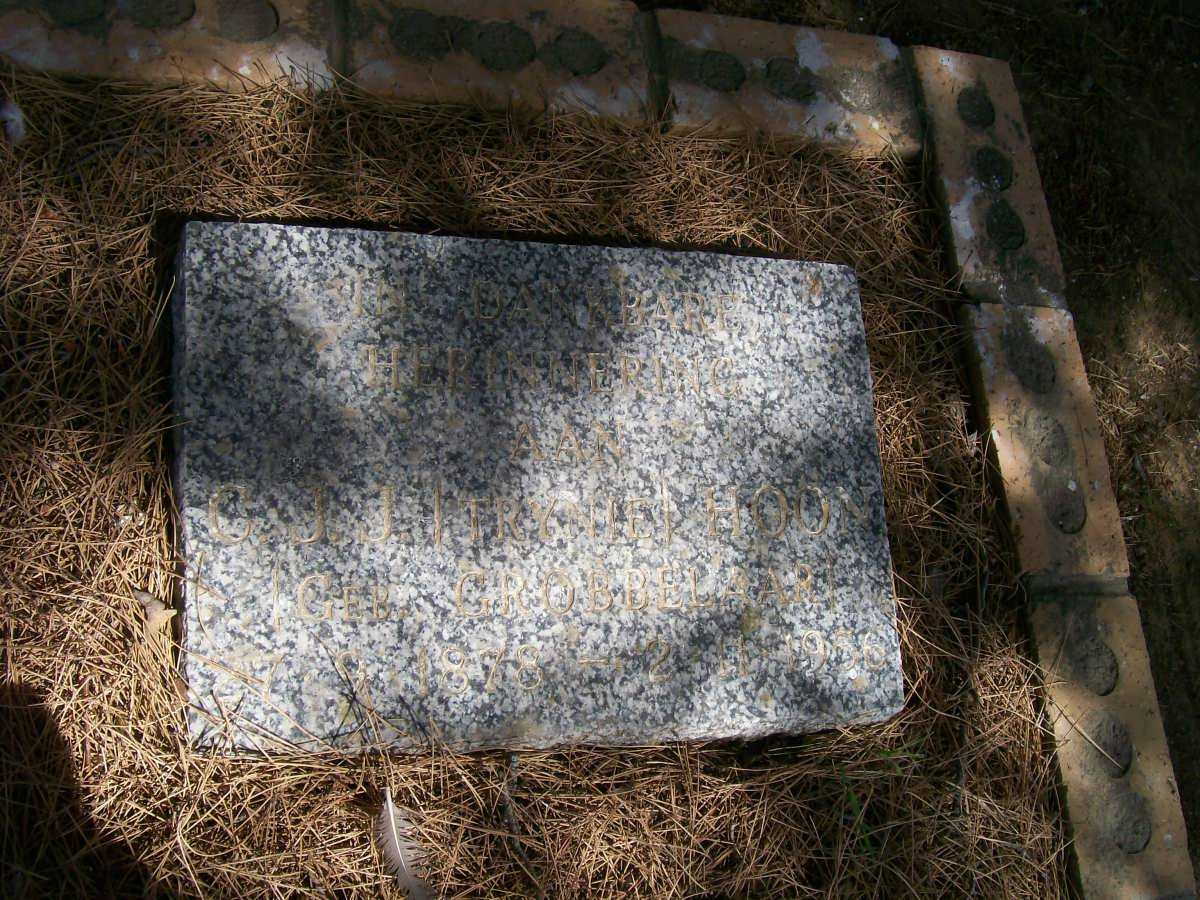 HOON C.J.J. nee GROBBELAAR 1878-1956