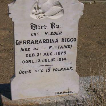 HIGGO Gerrarardina nee DE LA FONTAINE 1875-1914