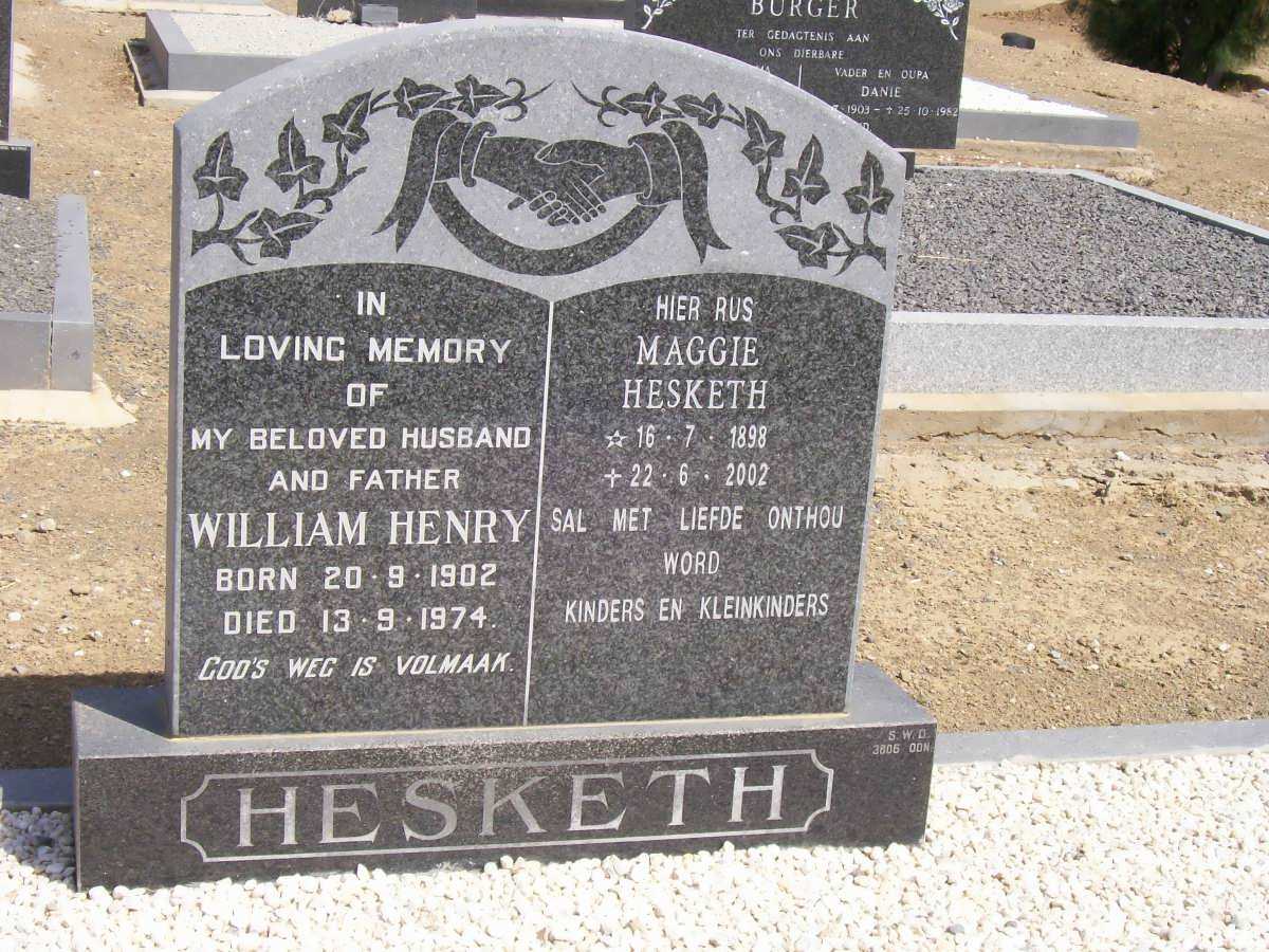 HESKETH William Henry 1902-1974 &amp; Maggie 1898-2002