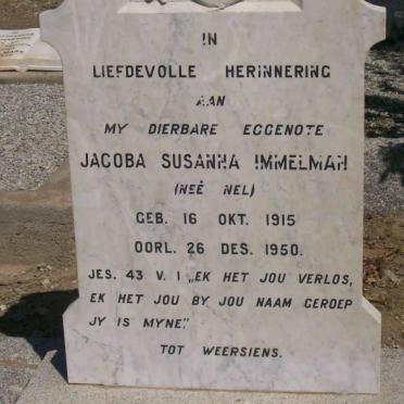 IMMELMAN Jacoba Susanna nee NEL 1915-1950