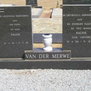 MERWE Willem, van der 1924-2004 &amp; Rachie VERSTER 1926-1983
