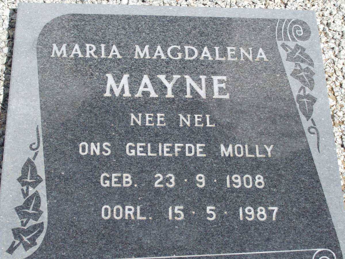 MAYNE Maria Magdalena nee NEL 1908-1987