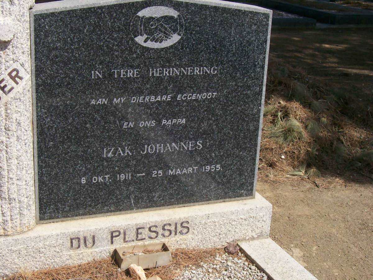 PLESSIS Izak Johannes, du 1911-1955