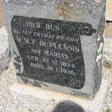 PLESSIS M.M.F., du nee MARAIS 1854-1926