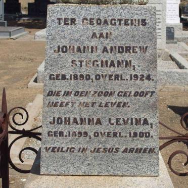 STEGMANN Johann Andrew 1890-1924 :: STEGMANN Johanna Levina 1899-1900