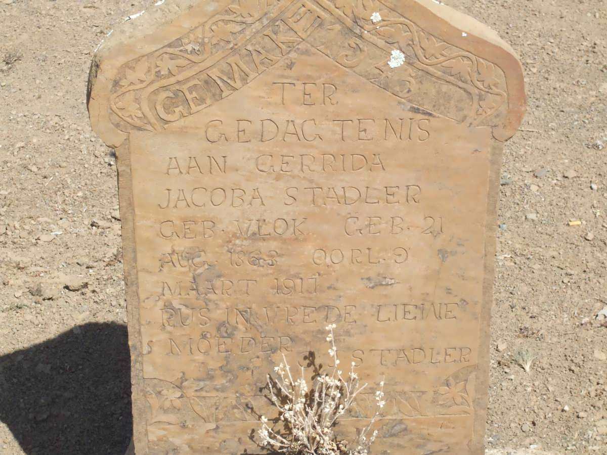 STADLER Gerrida Jacoba nee VLOK 186?-1917