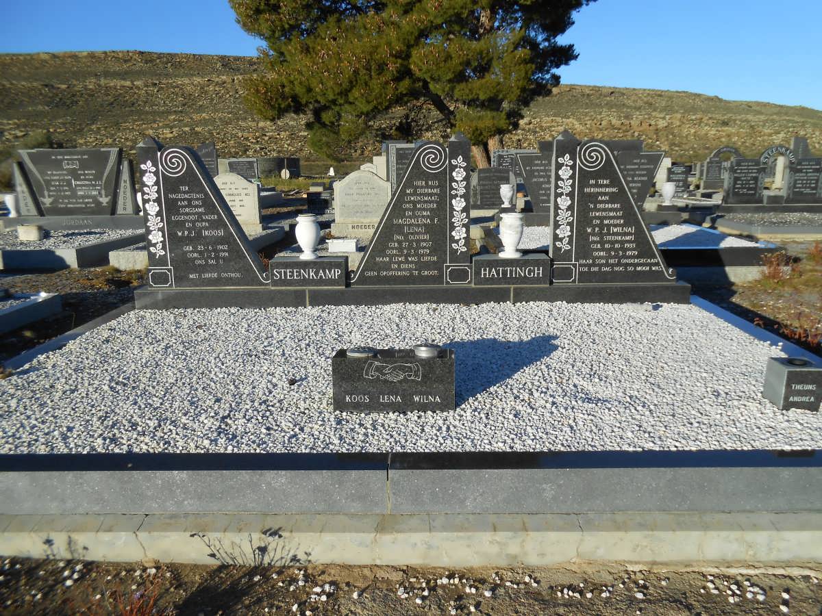 STEENKAMP W.P.J. 1902-1991 &amp; Magdalena F. OLIVIER 1907-1979 :: HATTINGH W.P.J. nee STEENKAMP 1933-1979