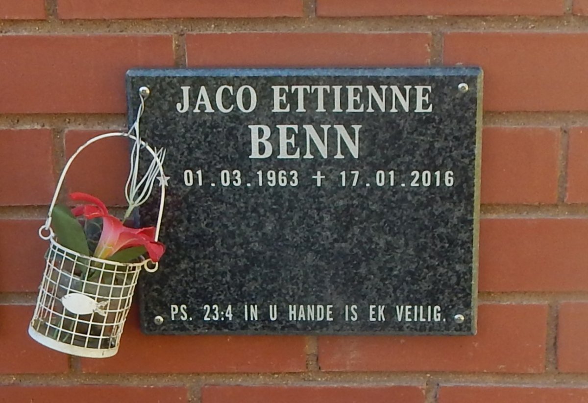 BENN Jaco Etienne 1963-2016