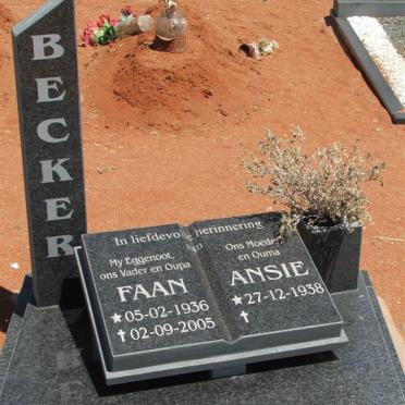 BECKER Faan 1936-2005 &amp; Ansie 1938-