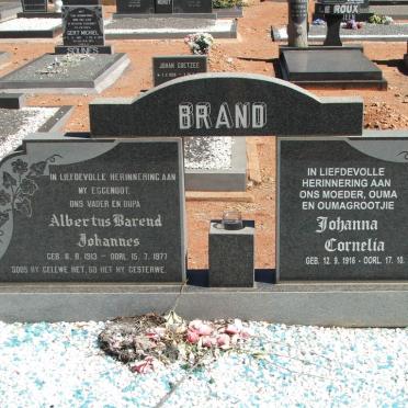 BRAND Albertus Barend Johannes 1913-1977 &amp; Johanna Cornelia 1916-2001