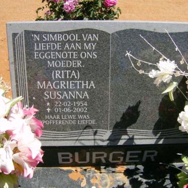 BURGER Magrietha Susanna 1954-2002