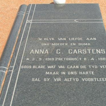 CARSTENS Anna C. nee PRETORIUS 1919-1980