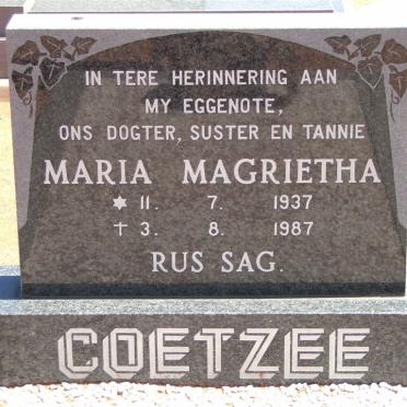 COETZEE Maria Magrietha 1937-1987