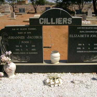 CILLIERS Johannes Jacobus 1919-1985 &amp; Elizabeth Johanna 1919-2005