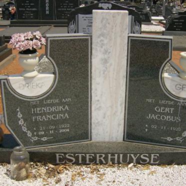 ESTERHUYSE Gert Jacobus 1922-  &amp; Hendrika Francina 1922-2004