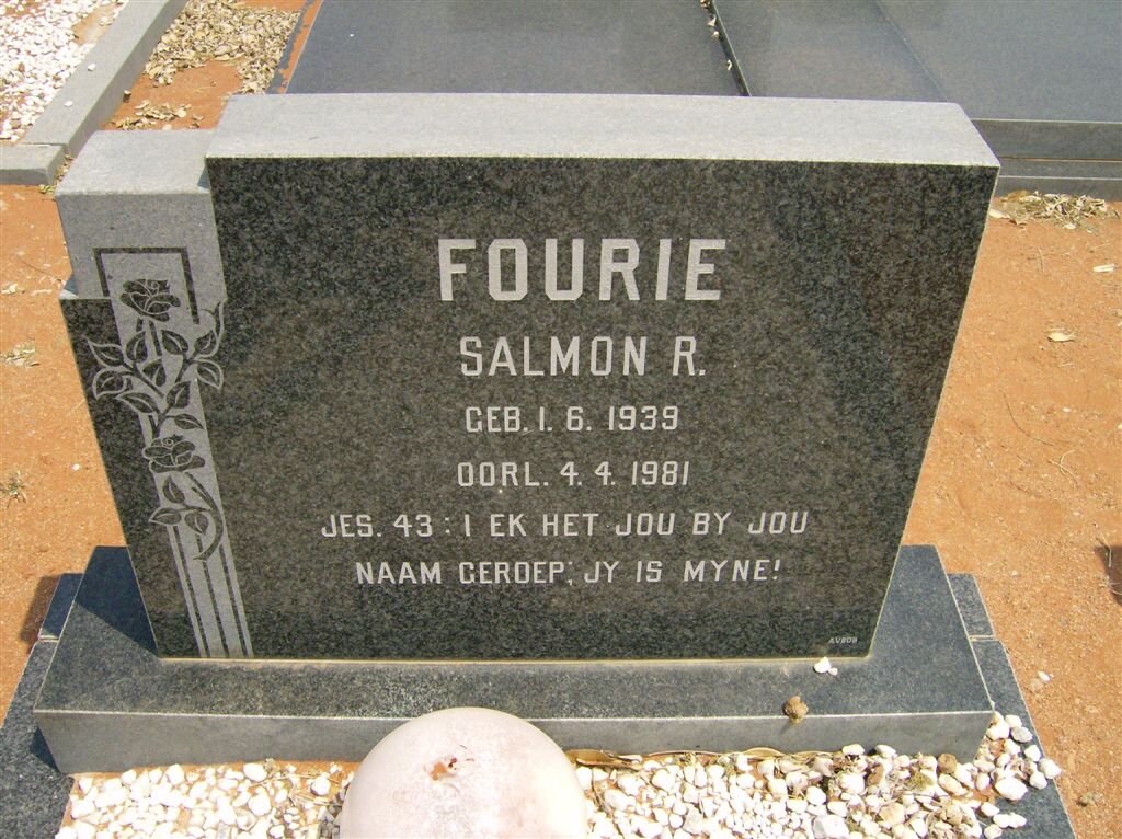 FOURIE Salmon R. 1939-1981