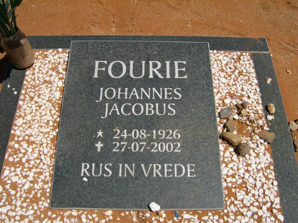 FOURIE Johannes Jacobus 1926-2002