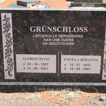 GRÜNSCHLOSS Alfred Hugo 1921-2001 &amp; Engela Johanna 1937-2001