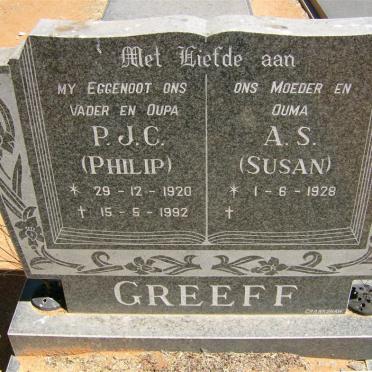 GREEFF P.J.C. 1920-1992 &amp; A.D. 1928-