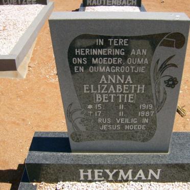 HEYMAN Anna Elizabeth 1919-1987